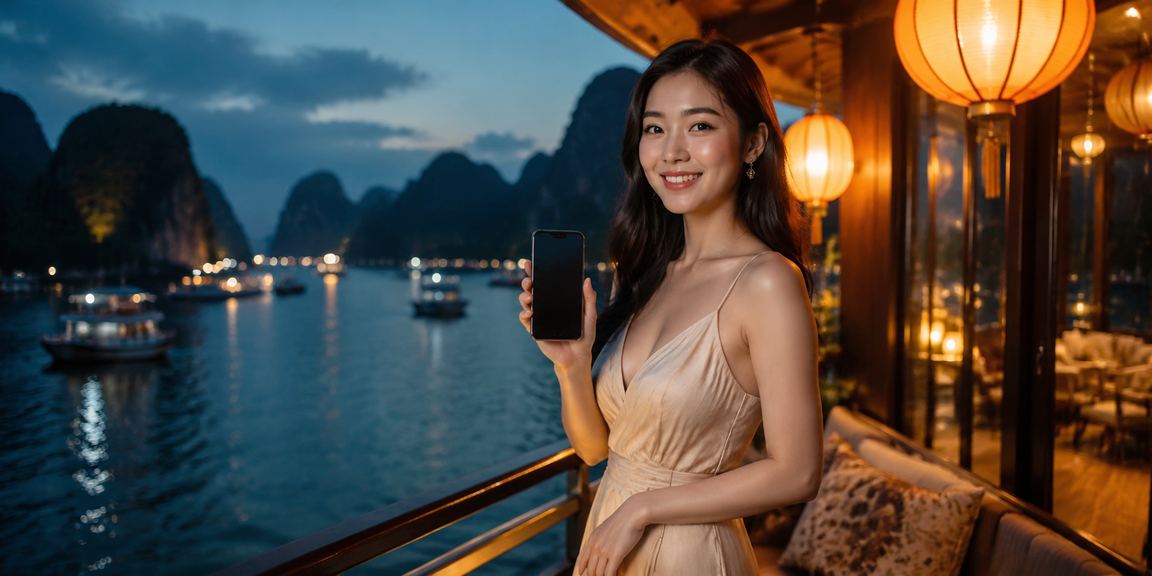 Người dùng trải nghiệm casino trên điện thoại tại Hội An với ánh đèn lồng lung linh